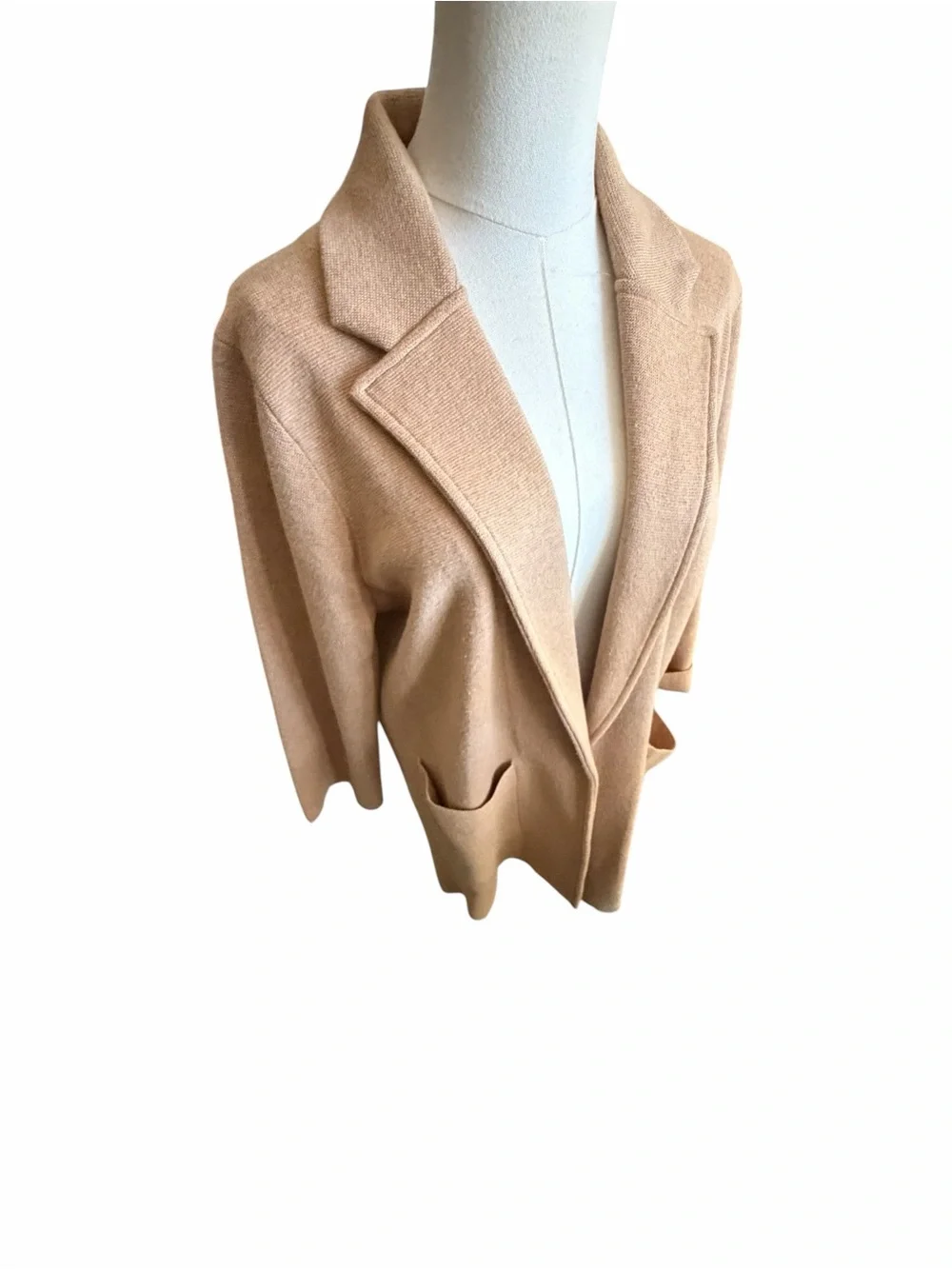 J Crew Wool Blend Classic Women's Camel Open-Front Coatigan Sz Medium